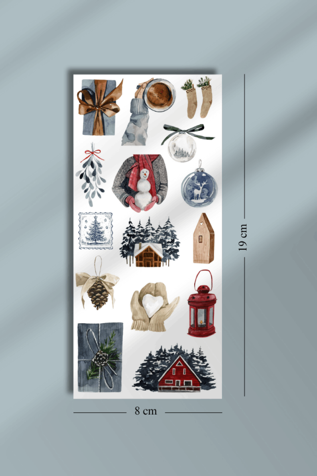6'lı Kış Temalı Sticker Seti