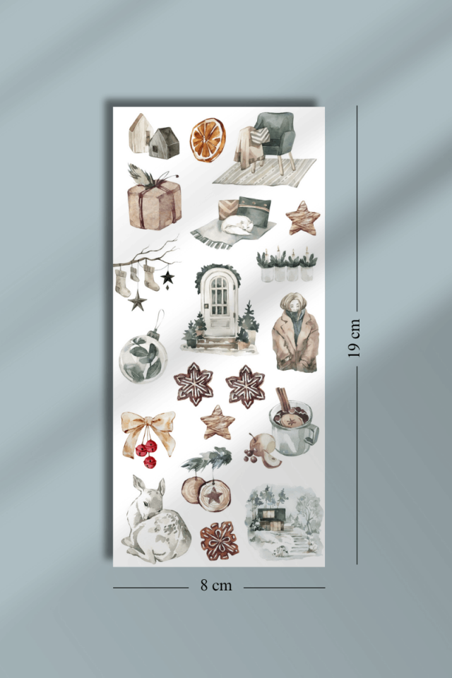 6'lı Kış Temalı Sticker Seti