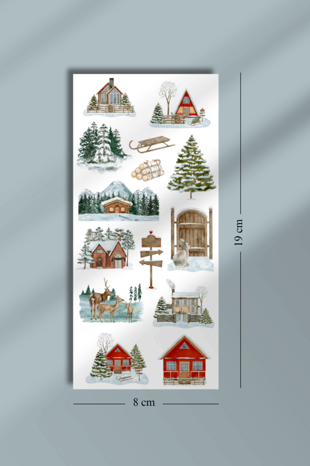 6'lı Kış Temalı Sticker Seti