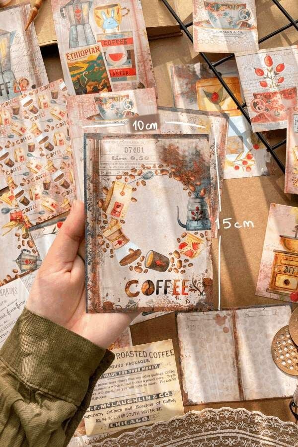 Kahve Temalı Vintage Scrapbook Seti