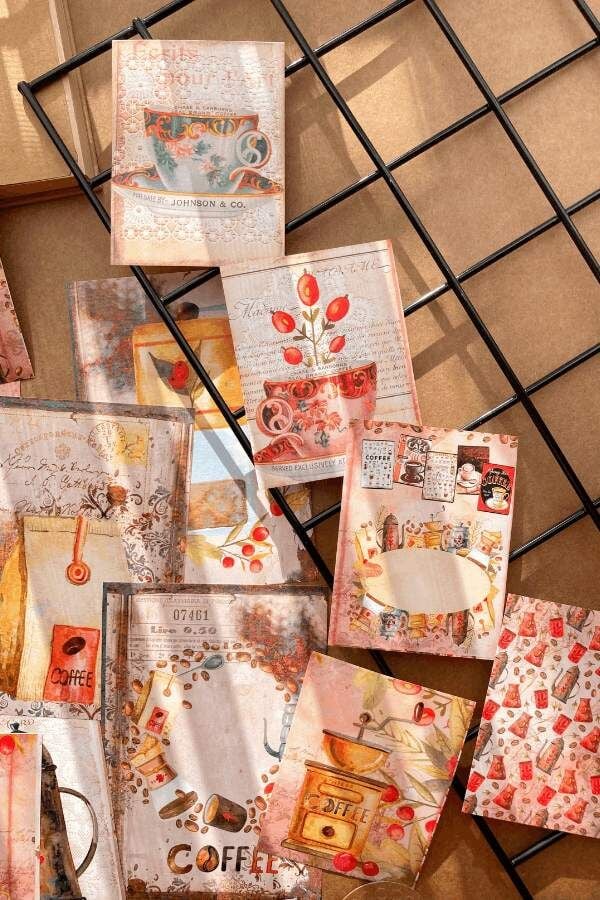 Kahve Temalı Vintage Scrapbook Seti