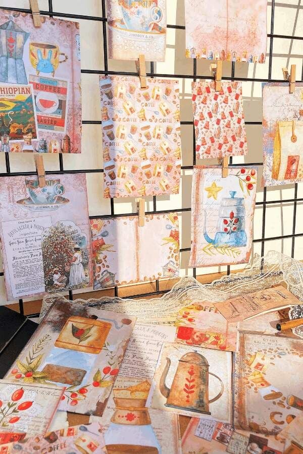 Kahve Temalı Vintage Scrapbook Seti