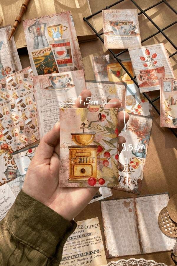 Kahve Temalı Vintage Scrapbook Seti