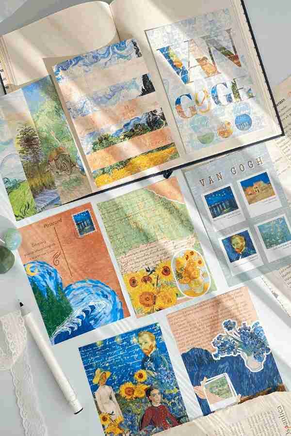 Van Gogh Temalı Scrapbook Kâğıt Seti