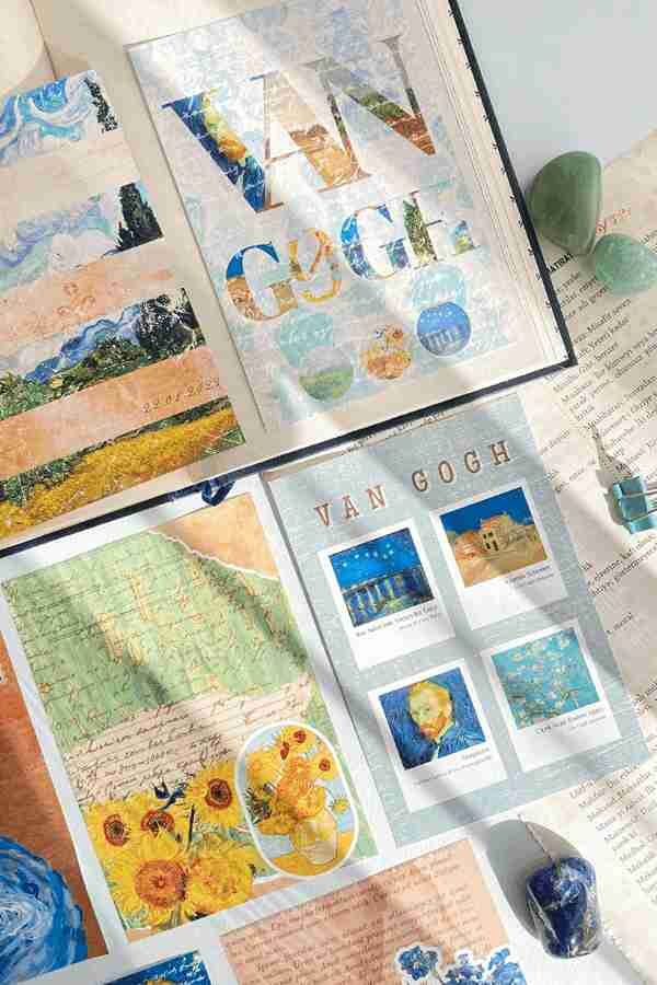 Van Gogh Temalı Scrapbook Kâğıt Seti
