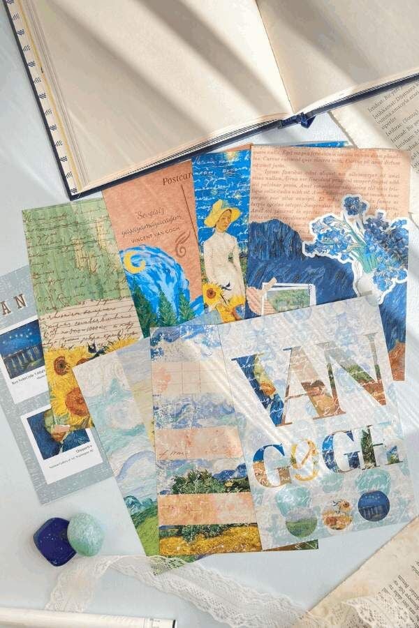 Van Gogh Temalı Scrapbook Kâğıt Seti