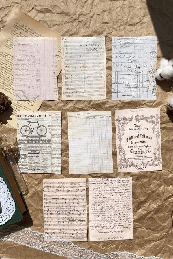 Vintage Temalı Kağıt Seti