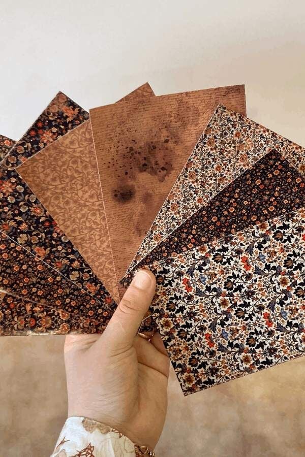 Vintage Etnik Desen Scrapbook Kağıt Seti(Kopya)