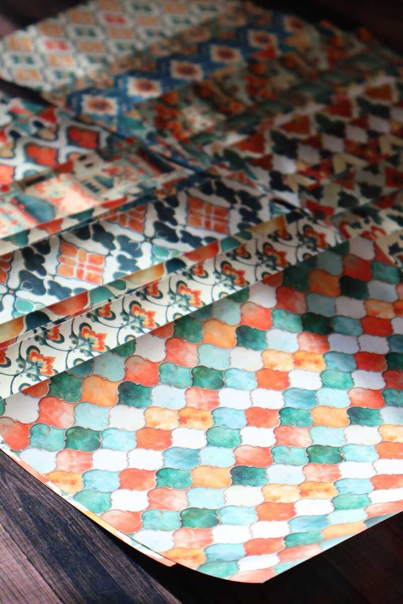 Etnik Desen 50'li Scrapbook Kağıt Seti