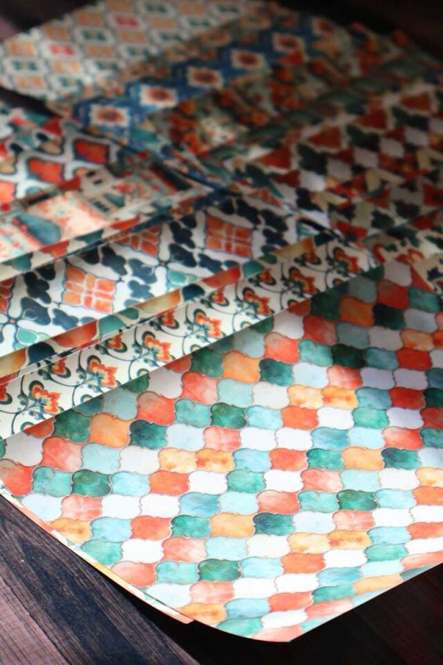 Etnik Desen 50'li Scrapbook Kağıt Seti