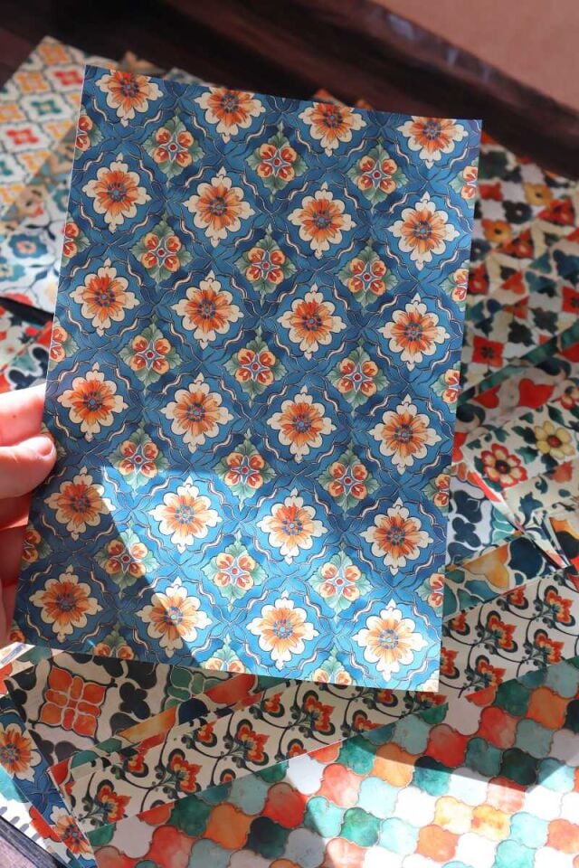 Etnik Desen 50'li Scrapbook Kağıt Seti