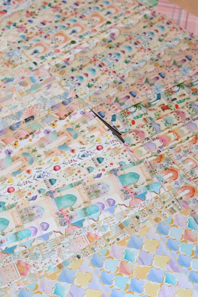 Soft Etnik Desen 50'li Scrapbook Kağıt Seti