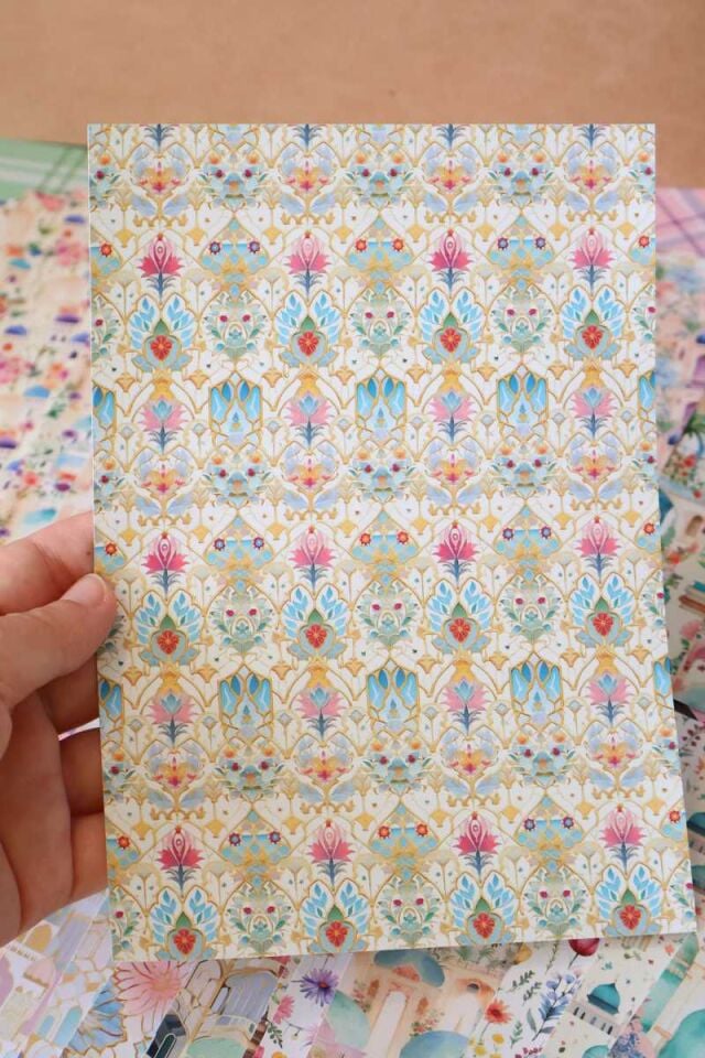Soft Etnik Desen 50'li Scrapbook Kağıt Seti
