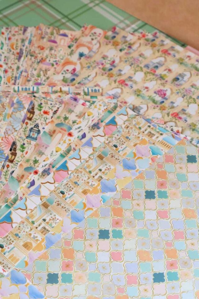 Soft Etnik Desen 50'li Scrapbook Kağıt Seti
