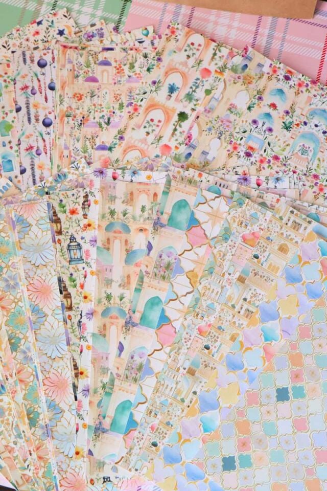 Soft Etnik Desen 50'li Scrapbook Kağıt Seti