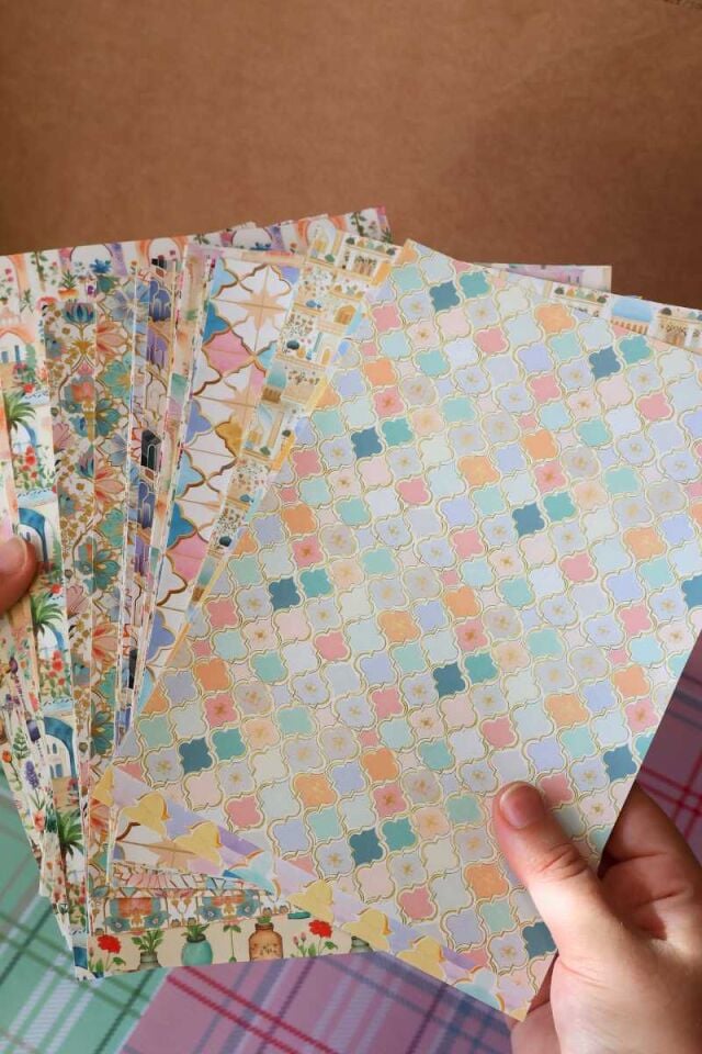 Soft Etnik Desen 50'li Scrapbook Kağıt Seti