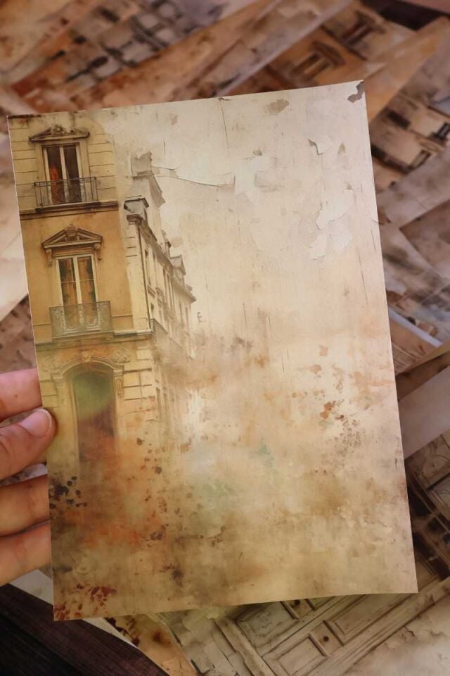 Vintage Scrapbook Kağıt Seti, Mektup Kağıdı, Not Kağıdı 50'li