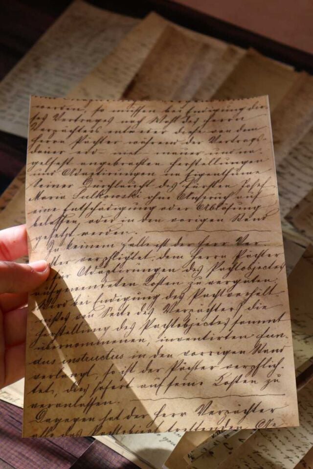 Vintage El Yazısı Metup Temalı Scrapbook Kağıt Seti 50'li