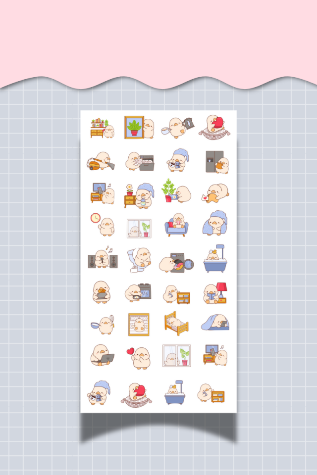 3’lü Mood Sticker Seti – 10x20 cm – Sevimli Karakter Çıkartma Sayfaları (Ajanda, Bullet Journal)