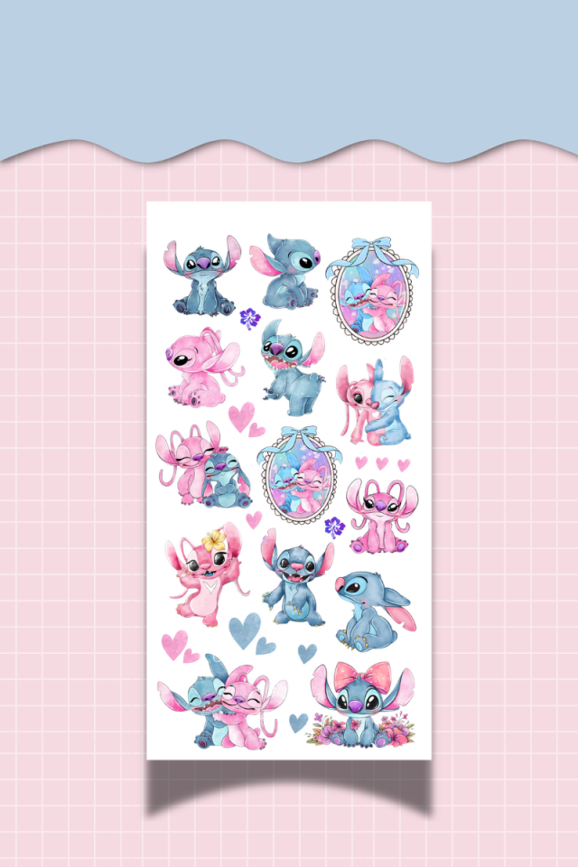 3’lü Stitch Sticker Seti – Sevimli Karakter Temalı Dekoratif Etiketler – (Ajanda, Bullet Journal)