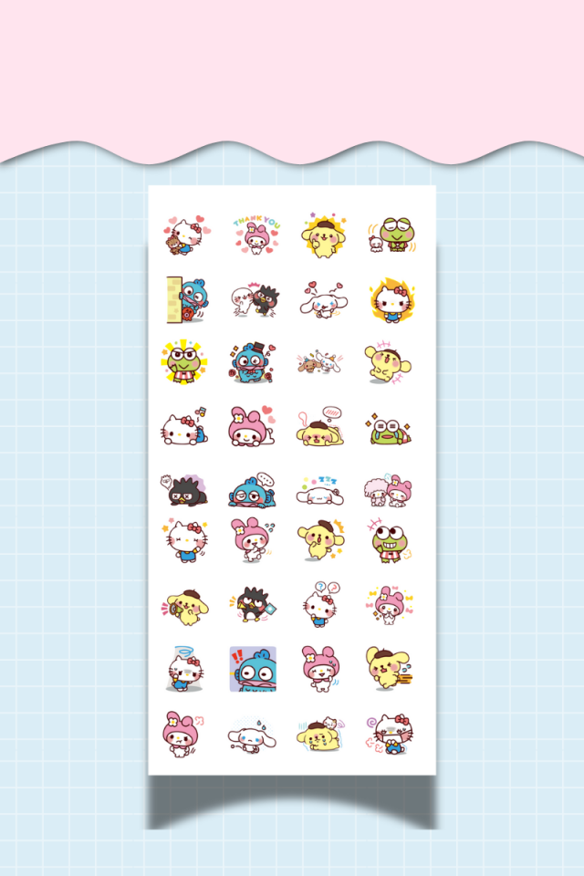 3’lü Sanrio Sticker Seti – Hello Kitty, My Melody, Kuromi – (Ajanda, Defter, Bullet Journal)