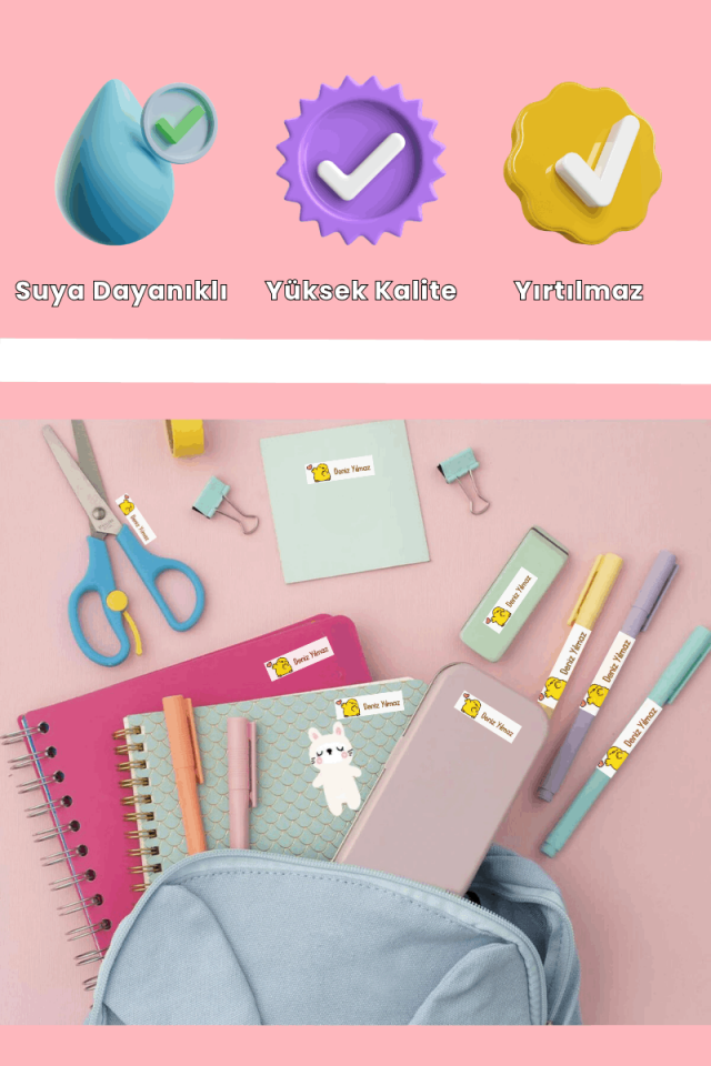 182 Adet Okul Etiketi Kalem Defter Etiketi Marvel / Minecraft Temalı İsme Özel Etiket