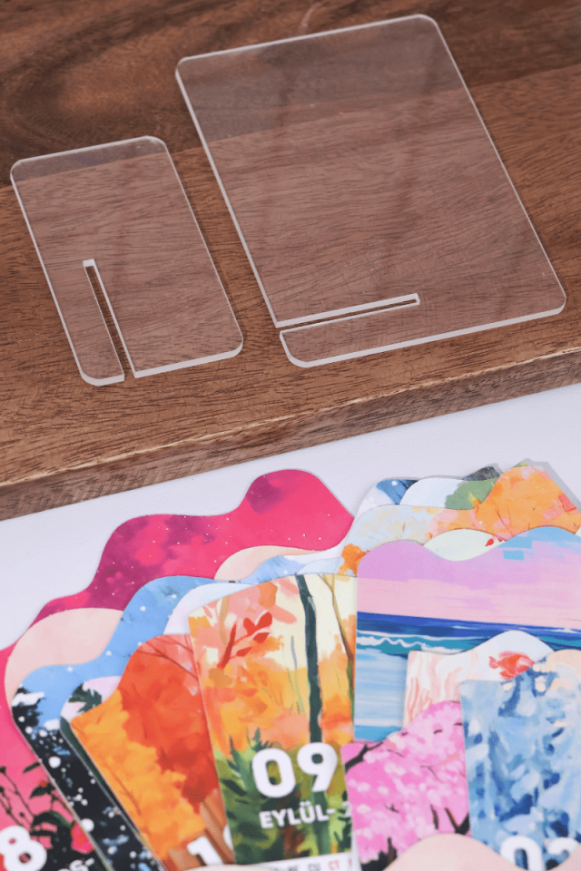 2026 Pleksi Standlı Dağ Görünümlü Masa Takvimi, Özel Tasarım Masa Takvimi Manzaralar