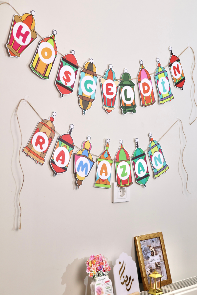 Hoşgeldin Ramazan Yazılı Flama